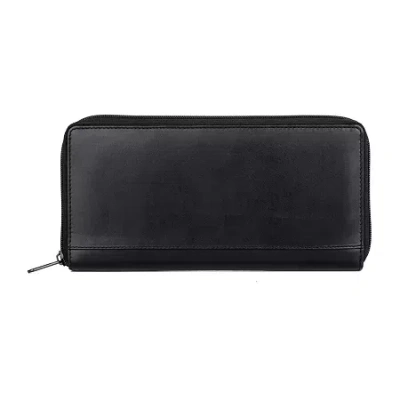 J. Buxton Dopp Zipper Passport Organizer Mens Rfid Blocking Traveler Wallet In Black