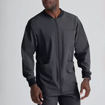 Skechers Sk0408 Structure 3-pocket Crewneck Warm-up Mens Big And Tall Tag Free Stretch Fabric Moisture Wickin In Black