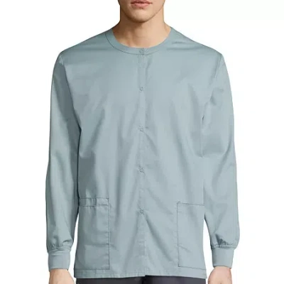 Wink Wonderwork 800 Snap Front Unisex Adult Big And Tall Tag Free Scrub Jackets In Gray
