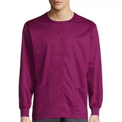 Wink Wonderwork 800 Snap Front Unisex Adult Big And Tall Tag Free Scrub Jackets In Purple