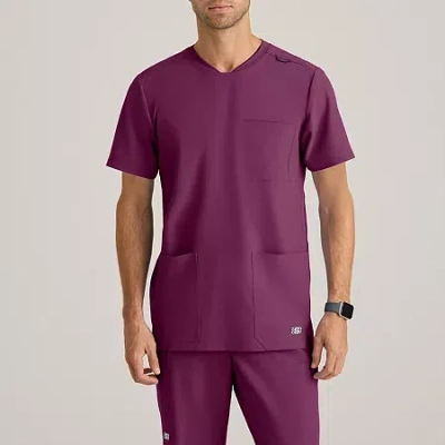 Skechers Skt193 Thesis 3-pocket Round Neck Mens Round Neck Short Sleeve Tag Free Stretch Fabric Moisture Wick In Purple