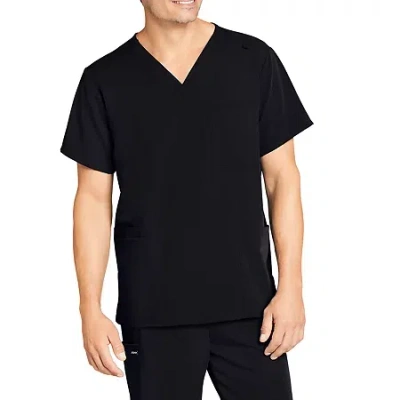 Jockey 2371 Unisex Adult V Neck Short Sleeve Stretch Fabric Scrub Top In Black