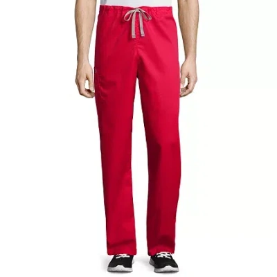 Wink Wonderwork 500 Drawstring Cargo Unisex Adult Tag Free Scrub Pant In Red