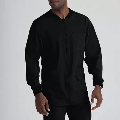 Skechers Sk0408 Structure 3-pocket Crewneck Warm-up Mens Big And Tall Tag Free Stretch Fabric Moisture Wickin In Black