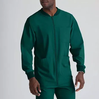 Skechers Sk0408 Structure 3-pocket Crewneck Warm-up Mens Big And Tall Tag Free Stretch Fabric Moisture Wickin In Green