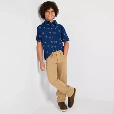 Thereabouts Little & Big Kid Boys Adjustable Waist Stretch Fabric Straight Leg Jean In Sand