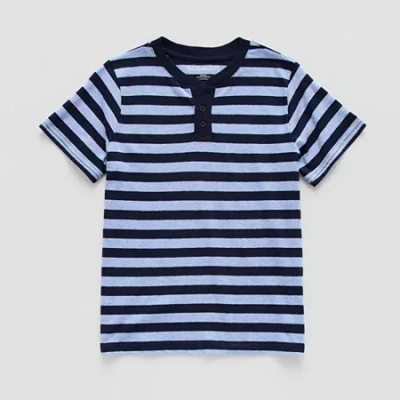 Thereabouts Little & Big Kid Boys Short Sleeve Regular Fit Henley Shirt In Blue