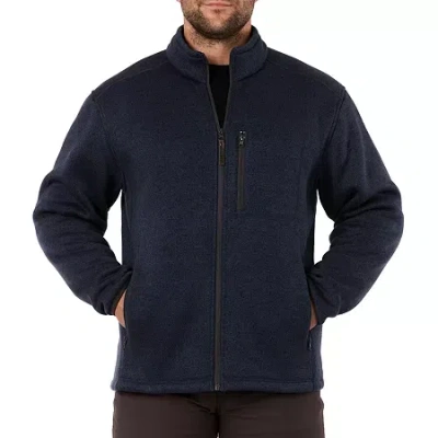 Smiths Workwear Sherpa Mock Neck Mens Fleece Jacket In Blue