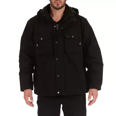 Smiths Workwear Mens Hooded Heavyweight Work Jacket In Black