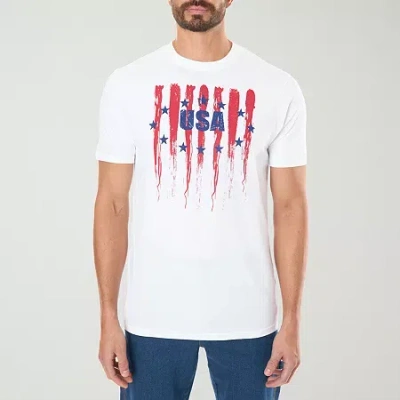 Smiths Workwear Patriotic Mens Crew Neck Short Sleeve Regular Fit Graphic T-shirt In White