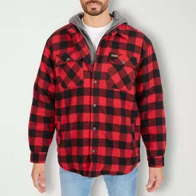 Smiths Workwear Sherpa Flannel Mens Midweight Big And Tall Shirt Jacket In Red