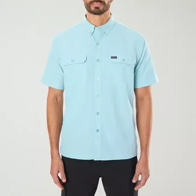 Smiths Workwear Quick Dry Performance Mens Short Sleeve Regular Fit Button-down Shirt In Green