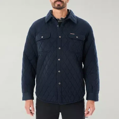Smiths Workwear Diamond Quilted Mens Midweight Shirt Jacket In Blue