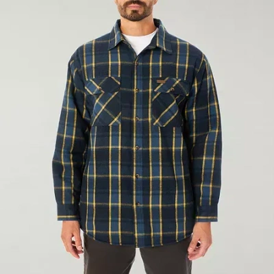 Smiths Workwear Sherpa Lined Flannel Mens Midweight Shirt Jacket In Blue
