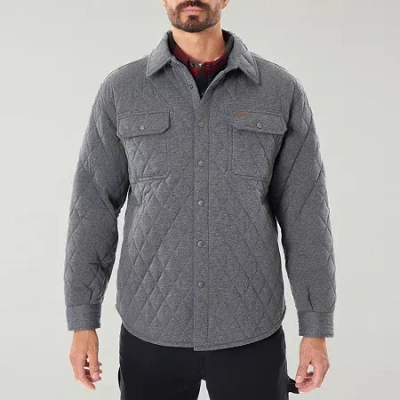 Smiths Workwear Snap Closure Mens Midweight Big And Tall Shirt Jacket In Gray