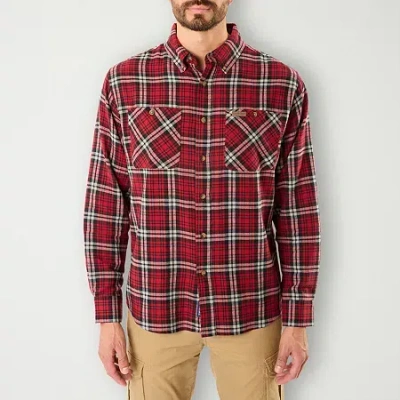 Smiths Workwear Mens Long Sleeve Regular Fit Flannel Shirt In Red