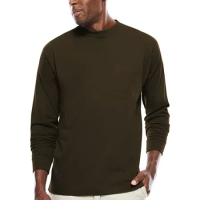 Smiths Workwear Mens Crew Neck Long Sleeve T-shirt In Green