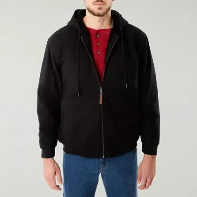 Smiths Workwear Mens Hooded Midweight Bomber Jacket In Black