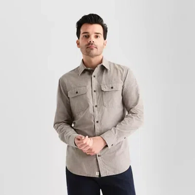 Mutual Weave Mens Long Sleeve Regular Fit Button-down Shirt In Gray