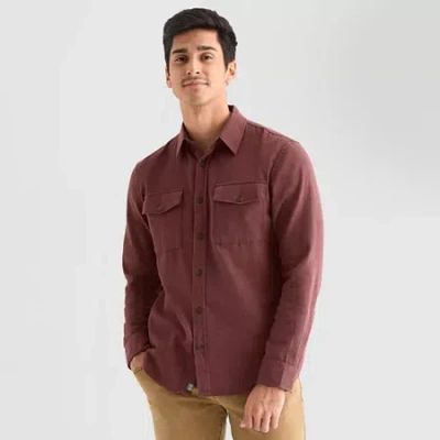 Mutual Weave Mens Long Sleeve Regular Fit Flannel Shirt In Red