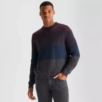 Mutual Weave Mens Crew Neck Long Sleeve Pullover Sweater In Blue