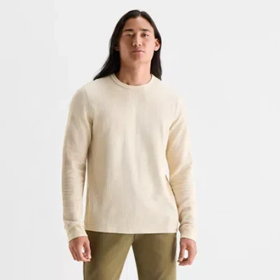 Mutual Weave Mens Crew Neck Long Sleeve Regular Fit Thermal Top In Neutral