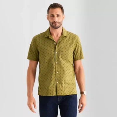 Mutual Weave Mens Short Sleeve Camp Shirt In Green