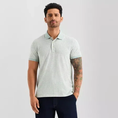 Mutual Weave Mens Regular Fit Short Sleeve Polo Shirt In Green