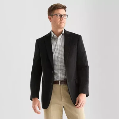 Stafford Mens Stretch Fabric Classic Fit Corduroy Sport Coat In Black