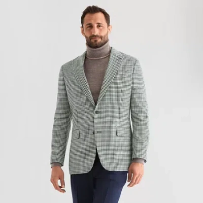 Stafford Houndstooth Mens Classic Fit Sport Coat In Green
