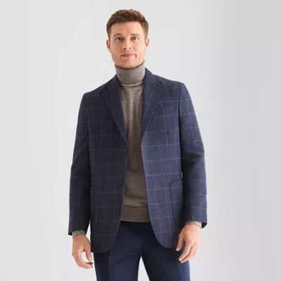 Stafford Mens Windowpane Classic Fit Sport Coat In Blue