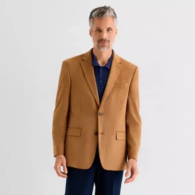 Van Heusen Faux Suede Mens Stretch Fabric Modern Fit Sport Coat In Brown