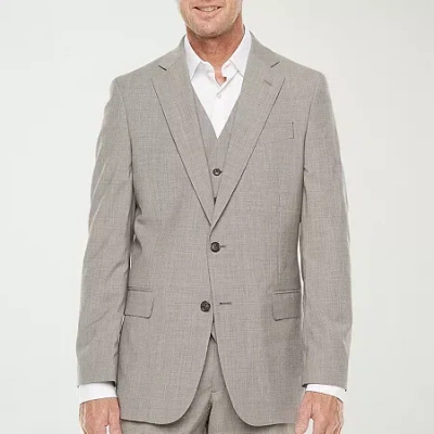 Stafford Signature Mens Stretch Fabric Classic Fit Big And Tall Suit Jacket In Brown