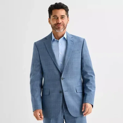 Stafford Mens Classic Fit Plaid Suit Jacket In Multi