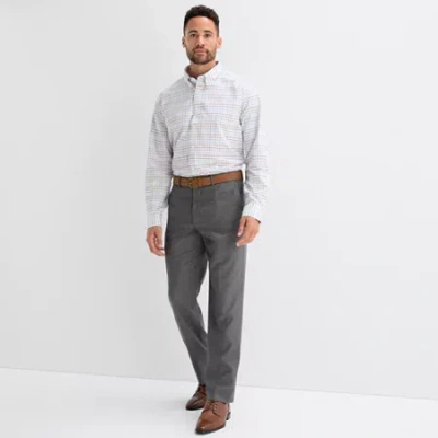 Stafford Houndstooth Mens Classic Fit Flat Front Suit Pant In Gray