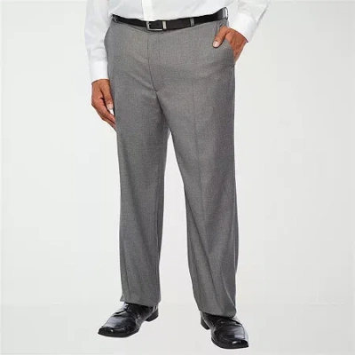 J. Ferrar Ultra Comfort Mens Big And Tall Stretch Fabric Classic Fit Flat Front Suit Pant In Gray