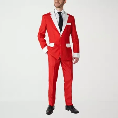 Suitmeister Santa Faux Fur Mens 3-pc. Suit Set In Red