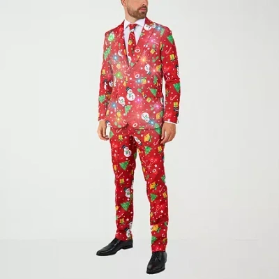 Suitmeister Light Up Christmas Mens 3-pc. Suit Set In Red