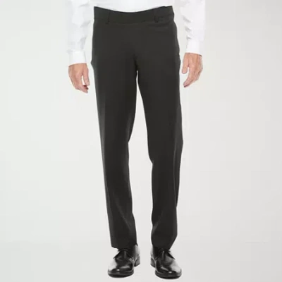 Stafford Coolmax Mens Adaptive Classic Fit Flat Front Suit Pant In Black