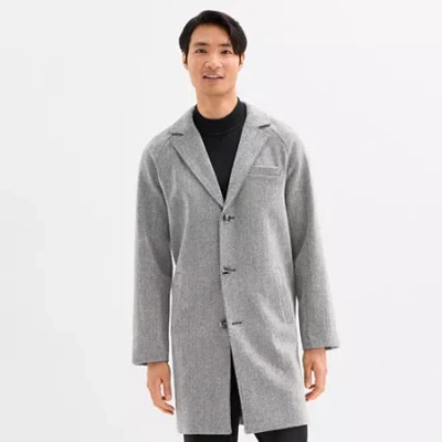 J. Ferrar Mens Midweight Topcoat Coat In Black