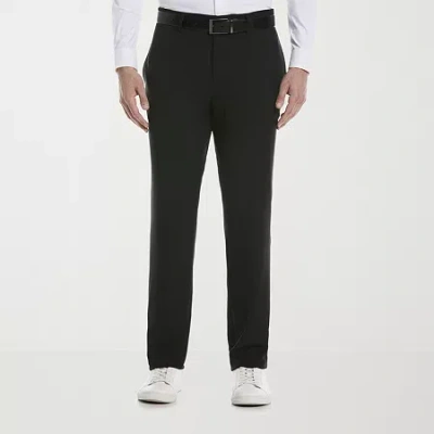 Savane Techworks Performance Mens Straight Fit Dress Flat Front Pant In Black