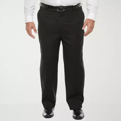 Stafford Coolmax All Season Ecomade Mens Big And Tall Classic Fit Flat Front Suit Pant In Multi