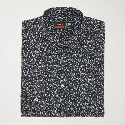 J. Ferrar Big And Tall Mens Regular Fit Easy Care Stretch Fabric Long Sleeve Dress Shirt In Animal Print