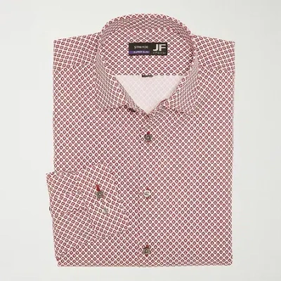 J. Ferrar Big And Tall Mens Regular Fit Easy Care Stretch Fabric Long Sleeve Dress Shirt In Animal Print