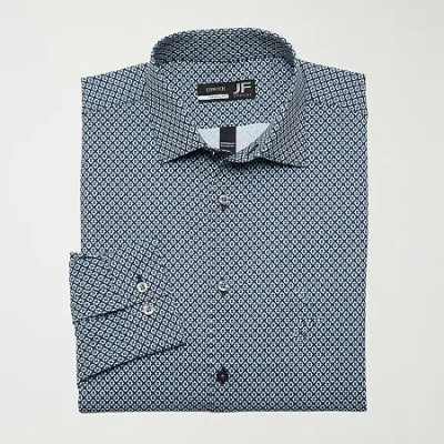 J. Ferrar Big And Tall Mens Regular Fit Easy Care Stretch Fabric Long Sleeve Dress Shirt In Multi