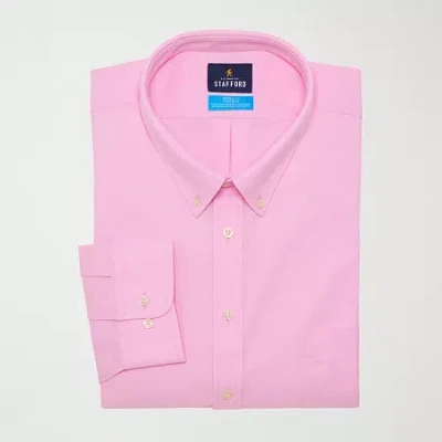 Stafford Big And Tall Coolmax All Season Oxford Mens Button Down Collar Long Sleeve Stretch Fabric Wrinkle Fr In Multi