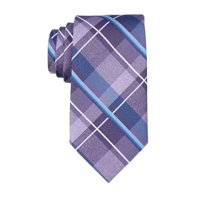 Stafford Extra Long Plaid Tie In Purple