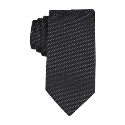 Stafford Extra Long Pin Dot Tie In Black