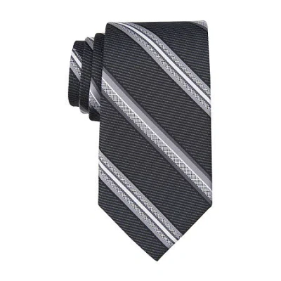 Stafford Extra Long Striped Tie In Black