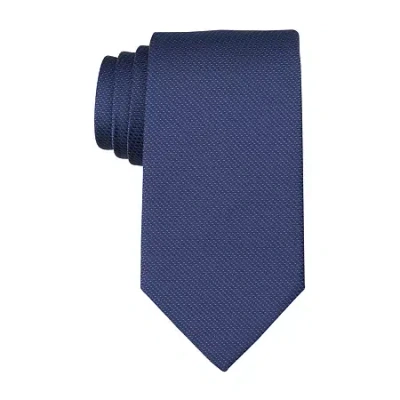 Stafford Extra Long Pin Dot Tie In Blue